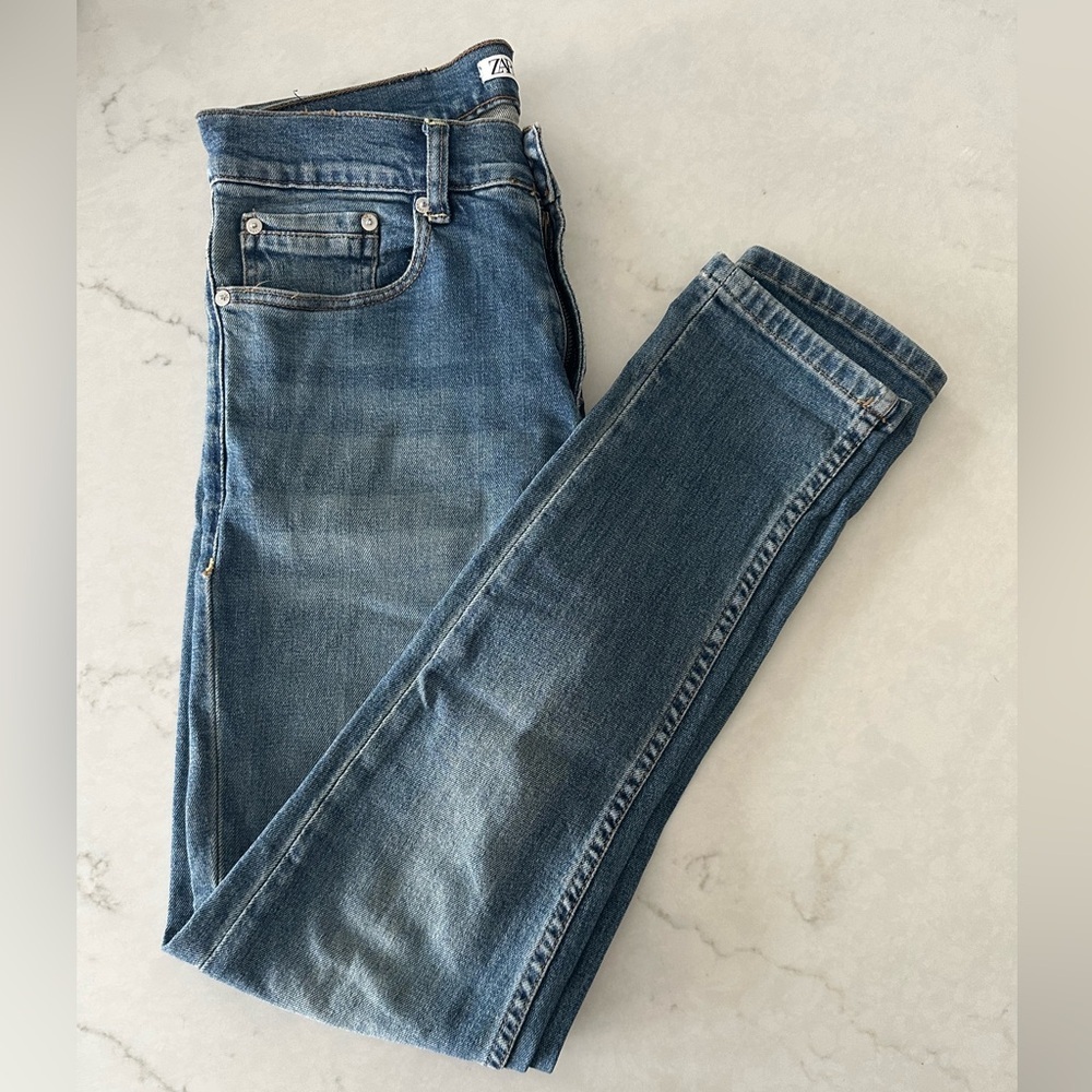Zara Men's Dark Blue Skinny Jeans